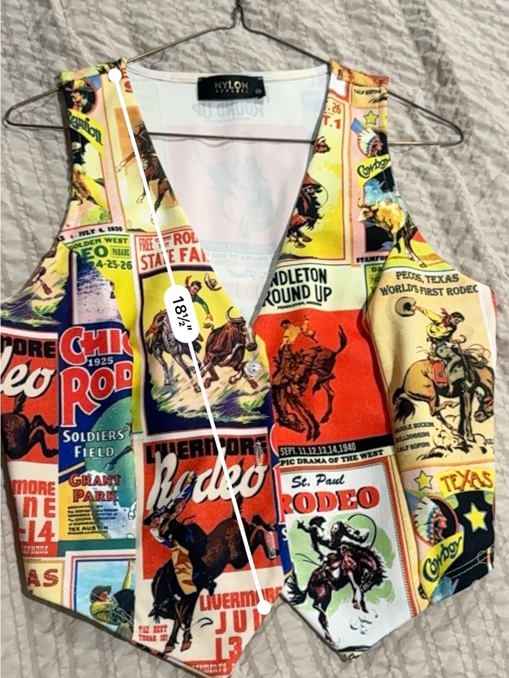 Retro Rodeo Print Women's Top - Picture 4 of 7